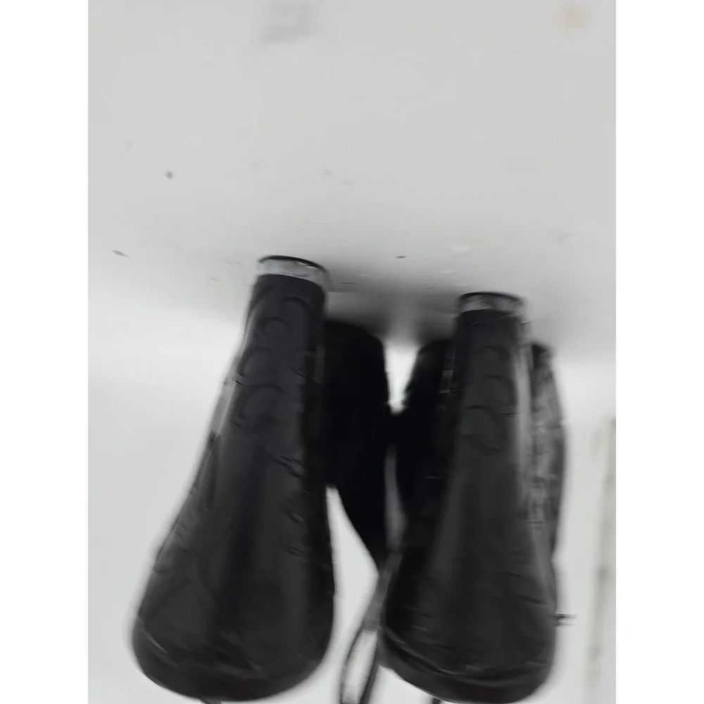 Gianni Bini‎ Black Leather Wooden Platform Slingback Wedge Sandals Size 6.5US